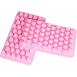 Silicone Mini Heart Shape Ice Cube Candy Chocolate Mold (PACK OF 2)