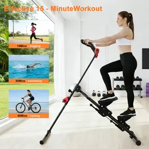 Stair Stepper and Ab Machine 2-in-1 Folding Vertical Climber Exercise Machine & Ab Workout Equipment Quickly Switch, Home Gym Equipment for Full Body Cardio Workout