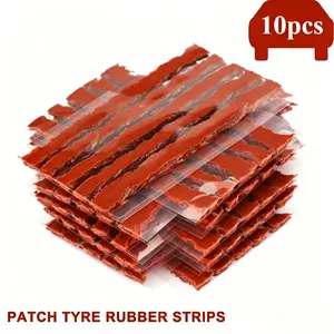 10 Pack Tire Repair Strips, 100x6mm Vulcanized Rubber Tubeless Tire Plugs for Car, Motorcycle, ATV - Emergency Flat Tire Patch Kit