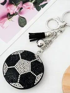 A creative sports keychain charm with rhinestones featuring football, basketball, and other designs, suitable for daily wear, vacations, dates, and other occasions, and also a delightful and exquisite small gift.