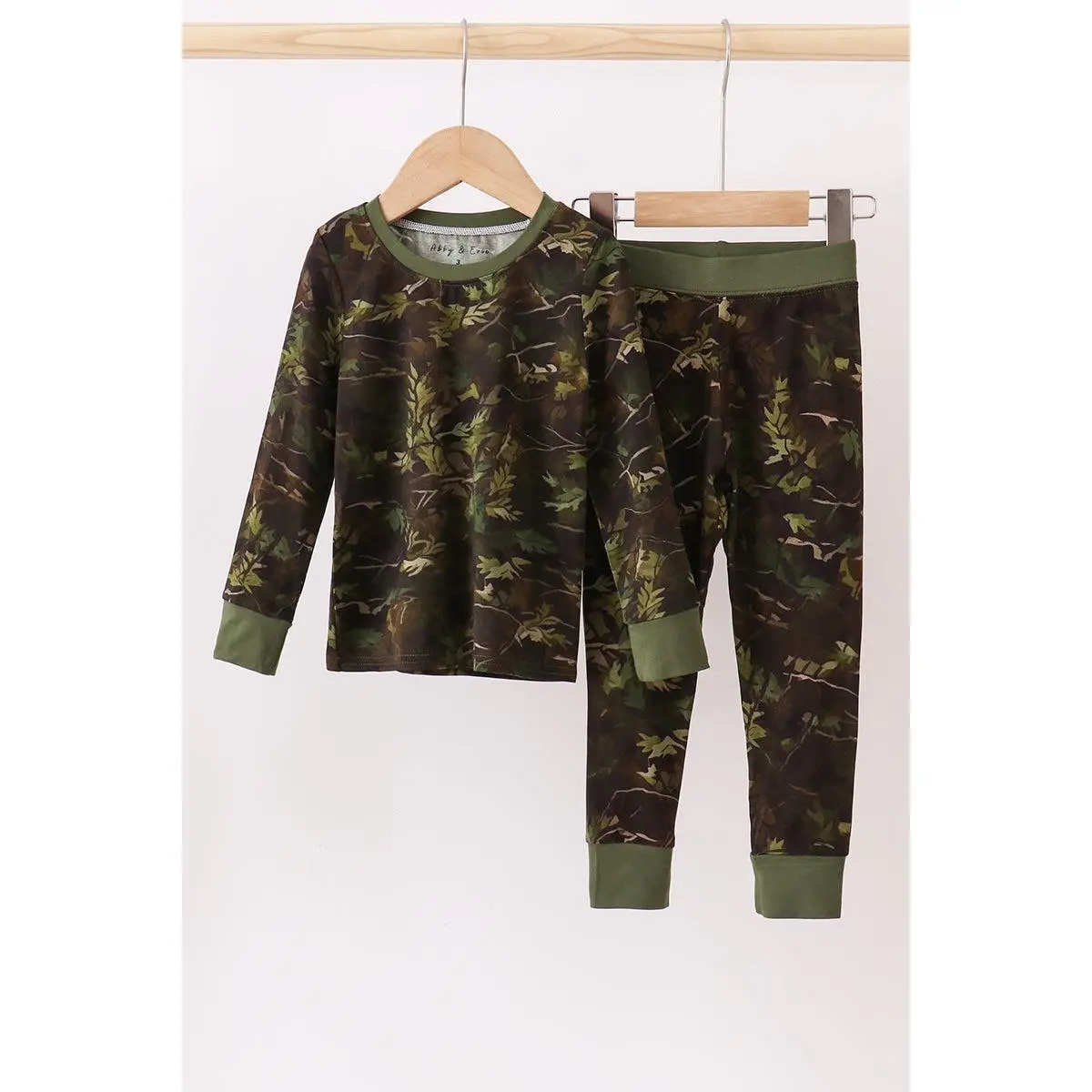Forest Leaf Camo bamboo pajama pants set