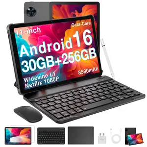 U11 Pro-V Android 16 Tablet , 11 inch Tablet, 30GB+256GB/2TB TF Gaming Tablet,8580mAh Android Tablet, Octa-Core,1080P,5G WiFi, Widevine L1, BT5.0,13MP+5MP, Face ID/OTG