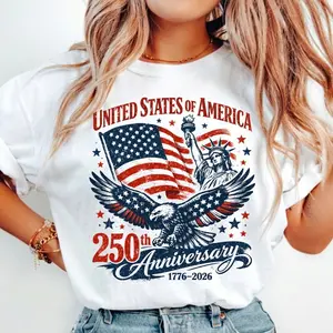 USA 250th Anniversary Shirt 1776-2026 | Patriotic Eagle T-shirt | American Flag 4th of July Tee 3