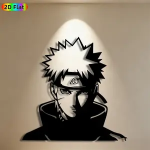 1pc Naruto Metal Wall Art, Dynamic Naruto Statue Mural, Ideal Gift for New Year, Christmas, Anime Decor Enthusiasts, Rust-Resistant Metal Wall Decor Wall Sculptures, Perfect for Bedroom Wall & Game Room Fence, Unique Manga-Inspired Home Decor