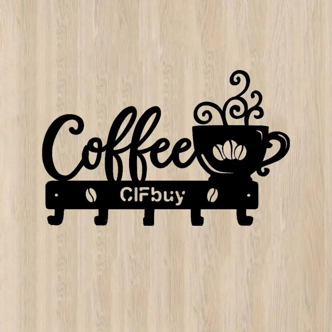 Coffee Bar Decor, Rustic Metal Wall Art with Coffee Mug Sign and Hooks, Coffee Shop and Home Featuring a Stylish Coffee Bar Sign, Rustic Design, Decorative Plaque, Home Decor Products