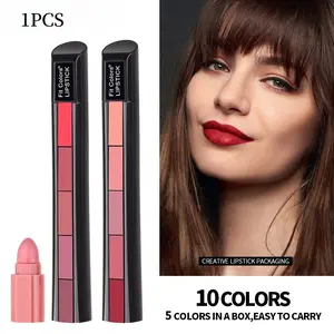 Matte 5PCS Lipstick Set with 5 Shades of Satin Sheen, Hydrating & Long-Lasting, Perfect for Birthday Parties and Gifting