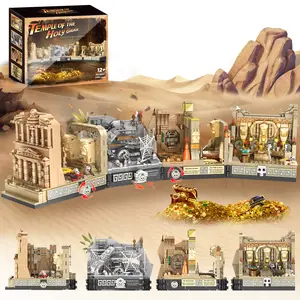 【TOKMOC】66037,Temple architecture Building Block Set,5-in-1 Architectural toys,Including the main entrance, three floors and Holy Grail scenes,Collecting Building and Gifting Model for movie fans,For aged 12 and above,Stress relief toy,2388 Pieces