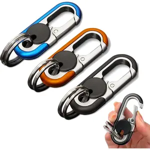 CHRIS GOOD Men's Car Key Chain 3pcs, Personalized Creative Stainless Steel Car Keychain for Men Black