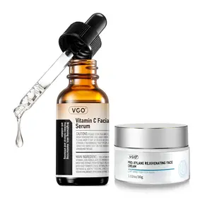 VGO Vitamin C Vitamin E Facial Serum 1.01 OZ + Pro-Xylane Active night Cream 1.02 OZ