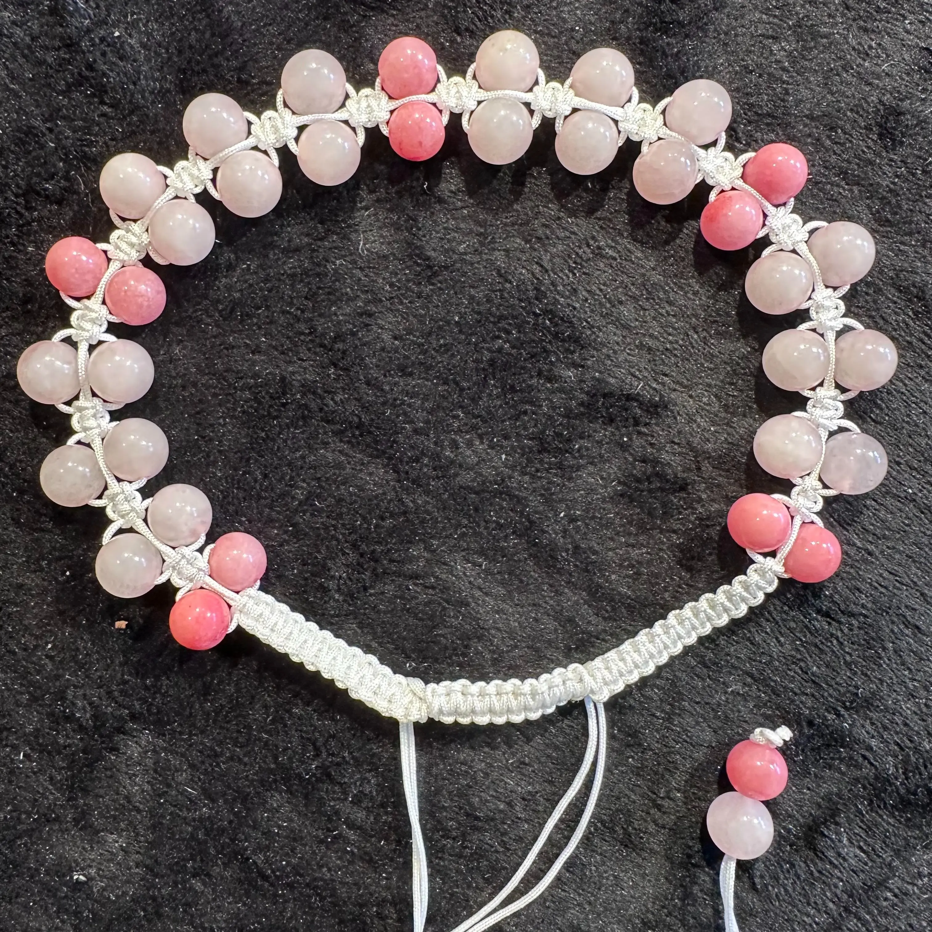 double row pink jade pink rose quartz 