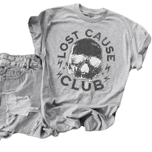 Lost Cause Social Club Bleached Shirt -  Comfy Unisex Jersey Shirt - Bleached Graphic Tee Design, Random Bleaching, True-to-Size Fit, 35% Cotton 65% Poly - Fabric