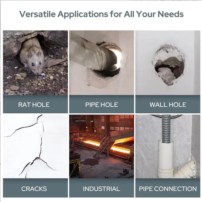 White AC Hole Sealing Putty, Waterproof, Rat‑Proof, High‑Temperature Resistant, Household Filling Mud for Toilet, Sewer & Wall Repair，You'll receive exactly 10 pcs