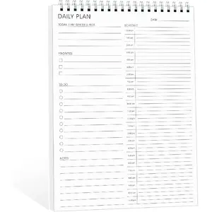 24 Hour Daily Planner with To Do List for Work & Personal Life,105 Days for Productivity Planner, No Bleed Everyday Planner, Daily Schedule, 6.5 x 9.8