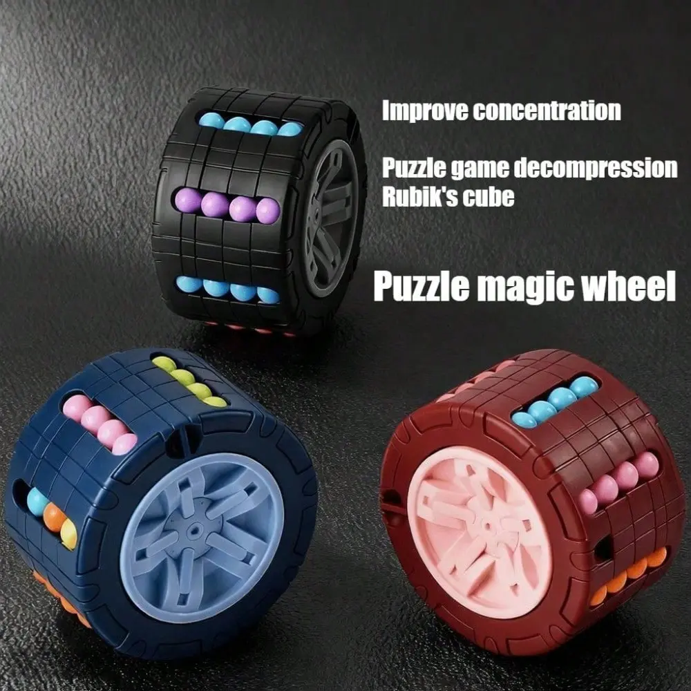 1pc Tire-Shaped Rotating Track Logic Puzzle Toy - Smooth Plastic Unisex Brain Game, Fingertip Stress Relief Sensory Toy, Portable Desktop Mini Early Education Concentration Tool