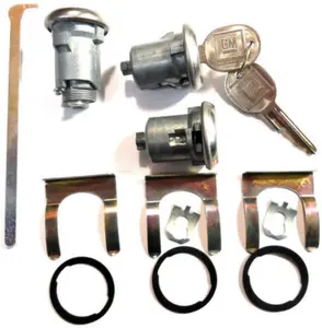 New OEM Chrome Doors/Trunk Lock Key Cylinder Set With Keys To Match 608307 + TL1575