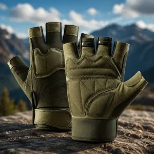 Unisex Tactical Half-Finger Gloves - Anti-Scratch, Biker, Performance Sports Gloves, Wear-Resistant, Breathable Hand Protection for Outdoor Mountaineering, Cycling, Anti-Scratch Sports Gloves
