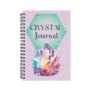 Crystal Energy Healing Journal, Natural Crystal Tracking Coil Notebook, Chakra Meditation Crystal Diary, Essential Wellness Tool