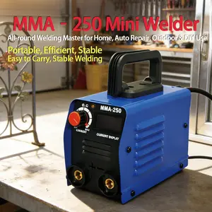 Mma250 Mini Welding Machine 110v Us Plug, Shoulder Strap Included, Portable Design, Hands-Free Operation, Ideal for Easy Carrying