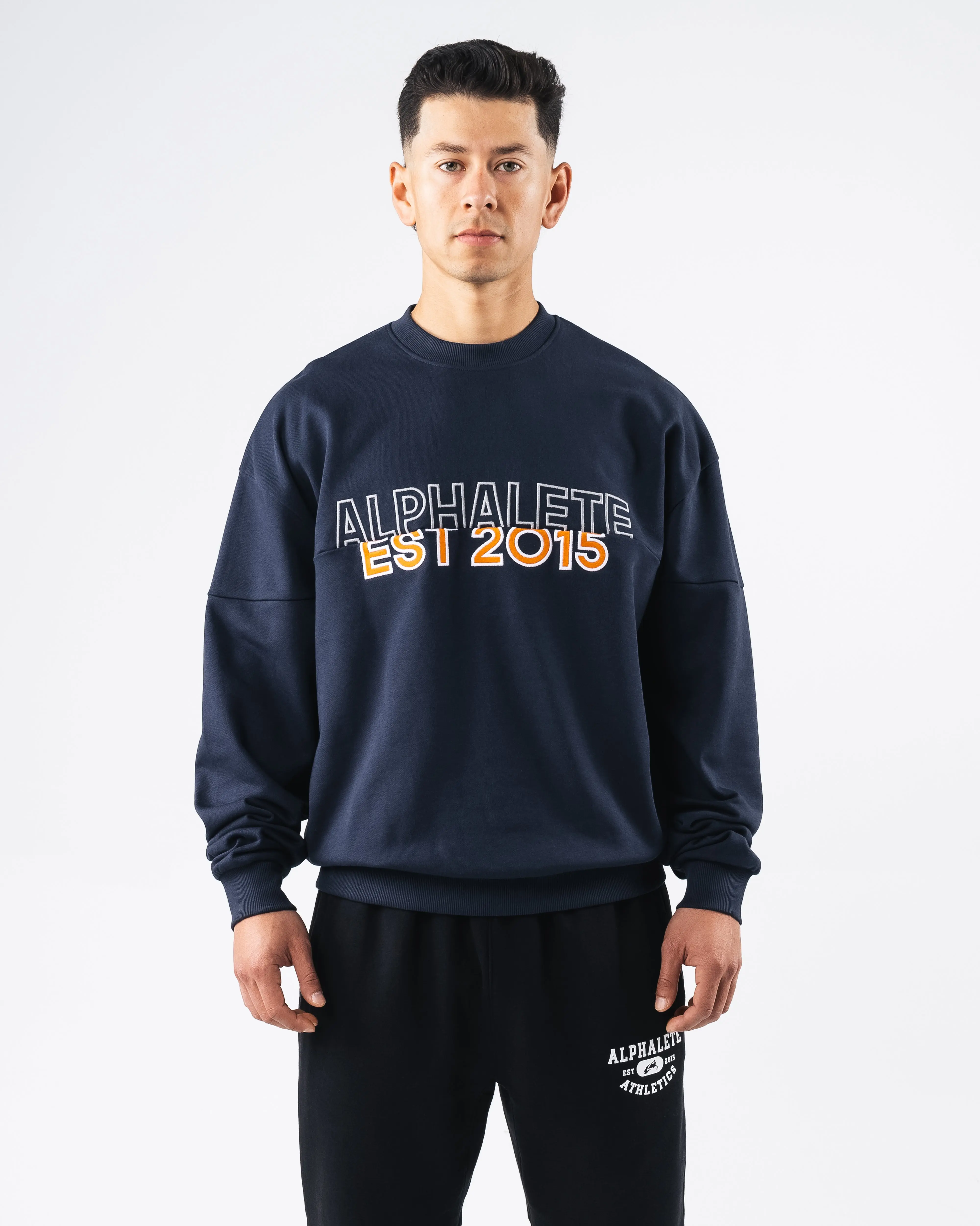 Establishment Split Crewneck - Deep Navy