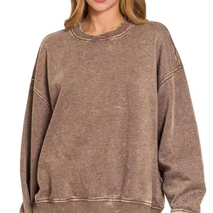 ACID WASH FLEECE OVERSIZED PULLOVER