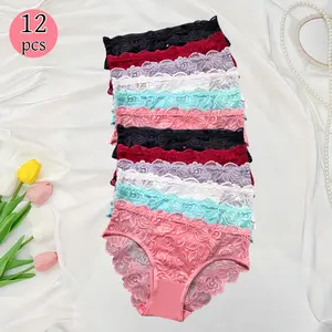 Women's 12 PCS Bulk Packaged Briefs - Lady's Breathable, Non-Itchy, So Soft, Soft Flexible High-Elastic Fabric Basic Everyday Underwear Fit Womenswear