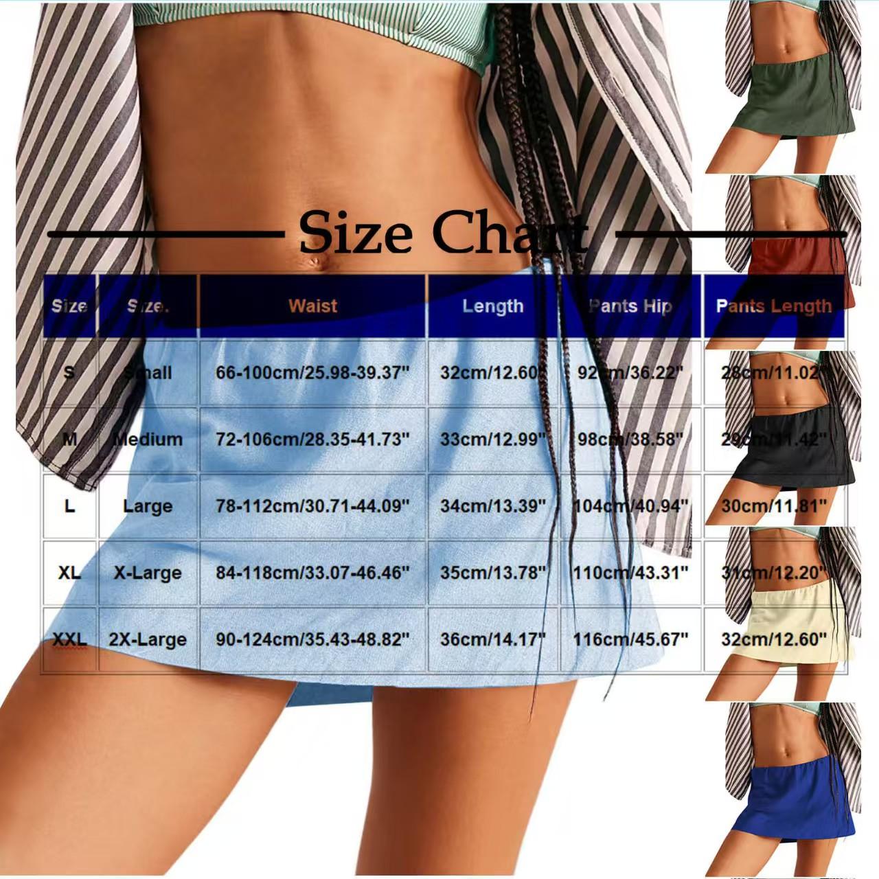 Womens Cotton Linen Skorts Casual Cute A-Line Mini Skirts with Ruffle Inner Waistband Athletic Shorts Activewear