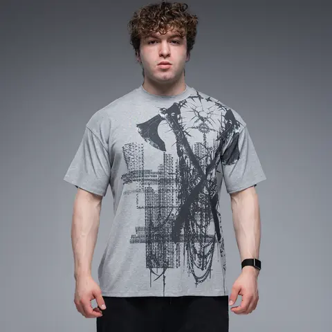 EKKO Graphic Bamboo Rayon Oversized T-Shirt Streetwear
