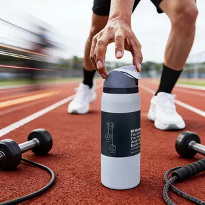 OW(Aurora White) 32oz/945ml double-walled vacuum insulated stainless steel bicycle water bottle with straw,double-layer insulation for hot and cold beverages, 100% leak-proof travel mug,suitable for outdoor sports, travel, hiking, and other occasions.