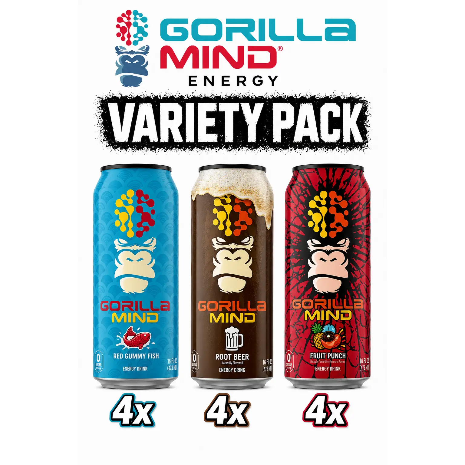 Gorilla Mind Energy Drink - 12 Pack