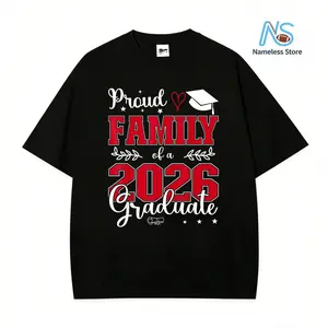 100% cotton Proud Family of a class of 2026 graduate for graduation T-Shirt