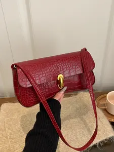 French Plain Large Capacity Women's Bag, New Fashion Vintage Underarm Handbag, Casual Single Shoulder Bag, Cross Body Bags, All Seasons Random Print