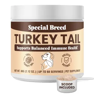 Turkey Tail Mushroom for Dogs - Organic Turkey Tail for Dogs Mushroom Powder for Respiratory, Immunity, Digestion - with Beta Glucans & Polysaccharides, No Fillers - 60 Scoops