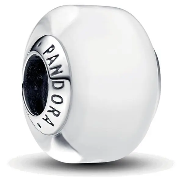 Pandora White Mini Murano Glass Charm 793118C00