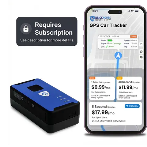 BrickHouse Car Trackers for Your Vehicle (Subscription Required) - Spark Nano 7 GPS Tracker - Hidden Real-Time 4G LTE Vehicle Finder