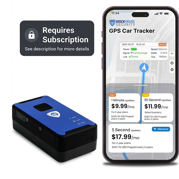 BrickHouse Car Trackers for Your Vehicle (Subscription Required) - Spark Nano 7 GPS Tracker - Hidden Real-Time 4G LTE Vehicle Finder