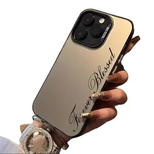Forever Blessed IMD Matte Gradient Smartphone Casing with English Text Design - Anti-Drop Protective Cover, Accessories for iPhone 11,12,13,14,15,16,17 Plus Pro Max Devices