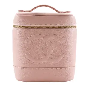 Pre-owned CHANEL Calfskin Tote Bags Coco Mark Caviar Skin Vanity Pouch