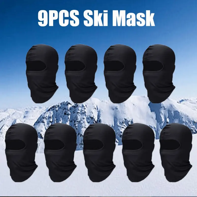 9 Pieces UV Sun Protection Ski Mask, Outdoor Full Face Cover UV Sun Protection Cooling Neck Clothing Scarf Bandana