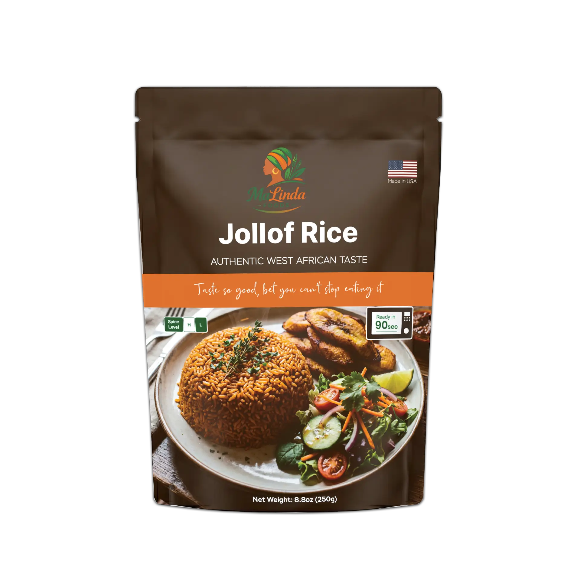 MaLinda Jollof Rice – 90 Seconds – 8.8oz (250g)