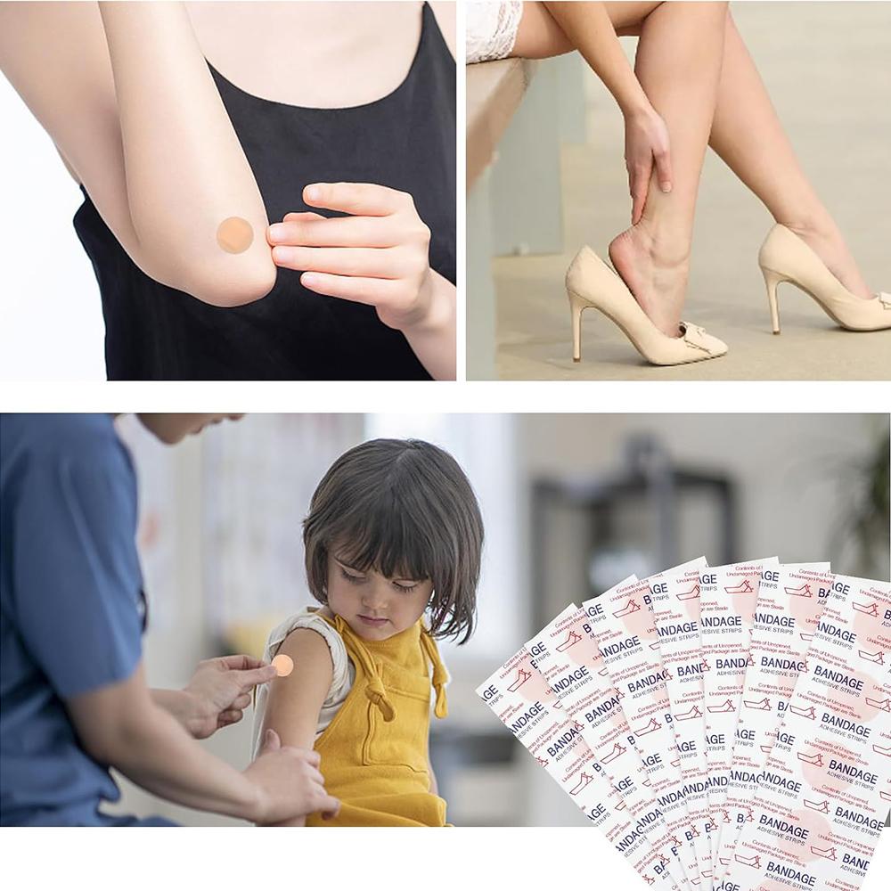 50pcs Round Adhesive Bandages Small - Breathable Dot Bandages for Blisters & Fingertips, Sterile Waterproof Wound Care Strips Latex-Free