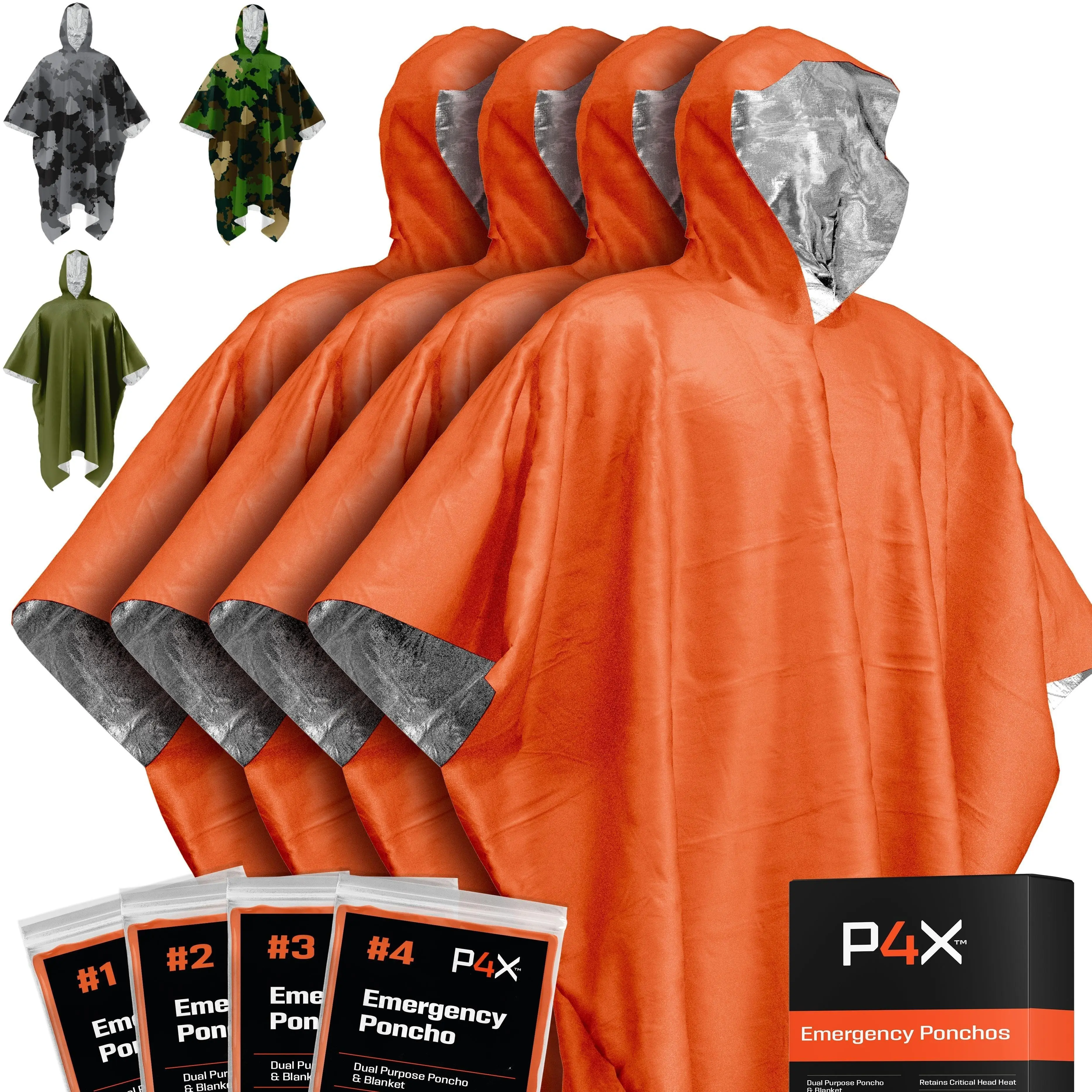 P4X Emergency Poncho Mylar Survival Blanket P4X Emergency Poncho Mylar Survival Blanket