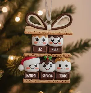 [NEW] Personalized S’mores Family Ornament, Custom Family Christmas Ornament 2025, Holiday Gift for Parents & Grandparents