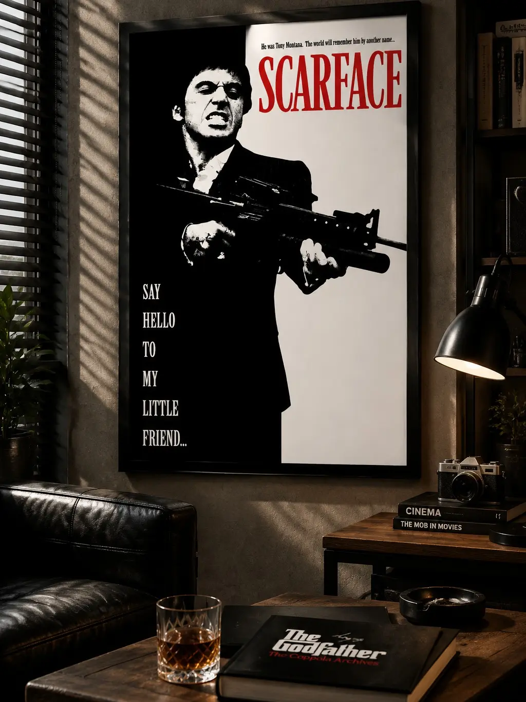 Tony Montana Scarface wall decoration in alpacaino for bedroom, living room, pop art newspaper poster accessory, movie gift idea, Room Accessories, Bedroom Decor