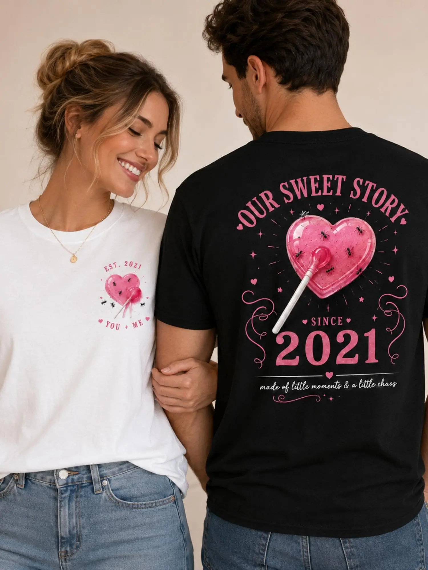 Personalized Anniversary Shirt, Our Sweet Story Since Custom Year Couple Tee, Anniversary Gift for Couples