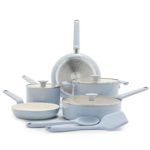 GreenPan Rio Advanced 10pc Ceramic Nonstick Cookware Set Stardew Blue GreenPan Rio Advanced 10pc Ceramic Nonstick Cookware Set Stardew Blue