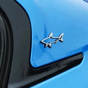 Hollow Fish Shark Emblem Badge Decals Stylish Car Decals 3D Metal Car Styling Stickers Automobiles Trunk Motorcycle Computer Fuel Cap Accessories