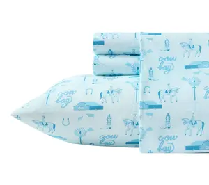 Wrangler Horse Farm Blue Microfiber Full SheetSet