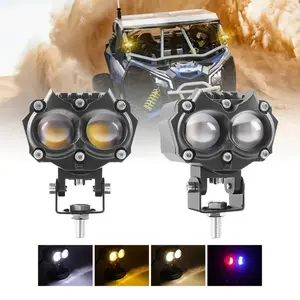 Single Car Motorcycle Off-Road External Super Bright High Low Beam Flash Color Atmosphere LED Light Auxiliary Lamp Motorcycle Led Lights