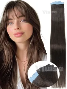 10PCS/Pack Mini Tape In Hair Extensions Human Hair,Straight Real Hair Extensions,Natural Invisible Tape In Hair Add Volume/Highlight Hair Looking For Women/Girls,Daily Hair Extensions Sutiable All Occasion,Black/Brown/Blonde Hair Extensions