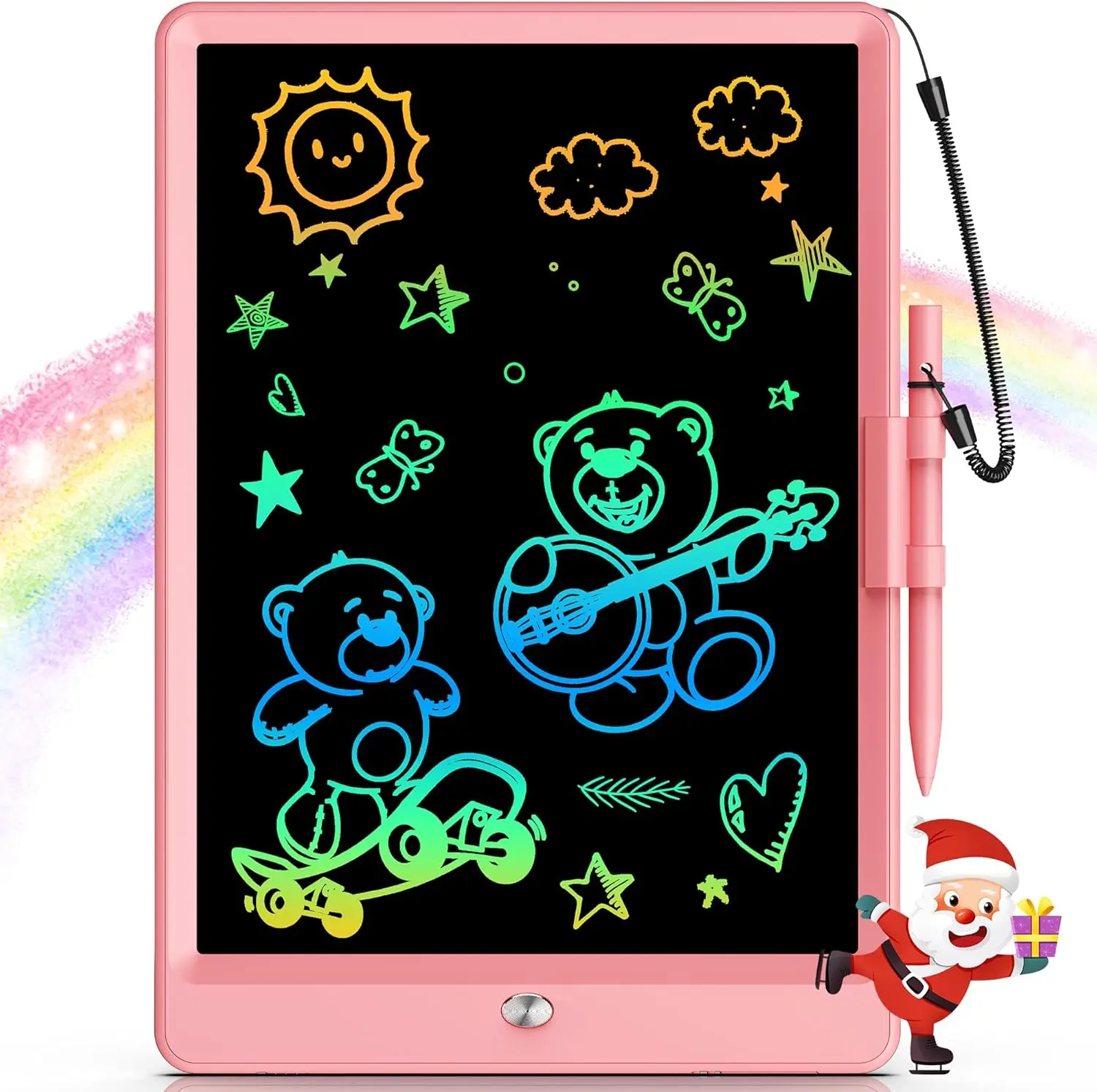 10-Inch Portable LCD Writing Tablet for Toddlers (3-8 Years Old) - Colorful, Durable Kids' Art Electronic Drawing Pad with Screen Protection, Eye Care, Educational School/Easter Birthday Gift (Pink)